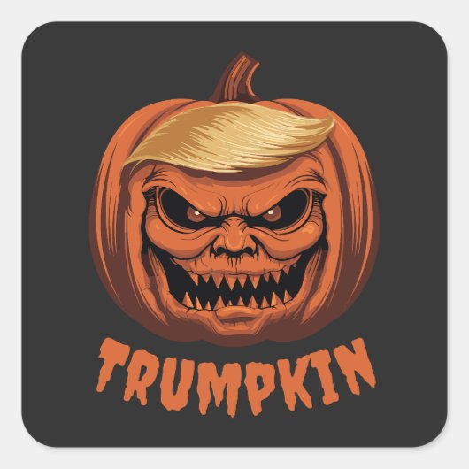 トランプキン – ニングドナルドトランプハロウィーンパンプキン スクエアシール (正面)