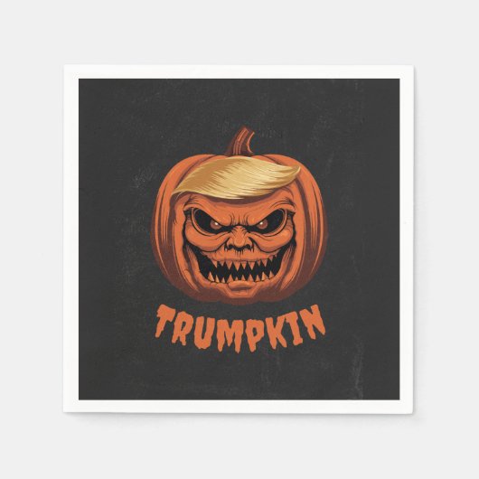 トランプキン – ニングドナルドトランプハロウィーンパンプキン スタンダードカクテルナプキン (正面)