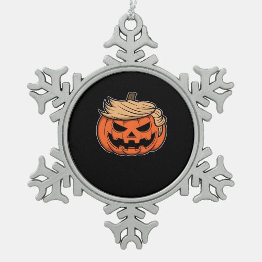 トランプキン・ハロウィン スノーフレークピューターオーナメント (正面)