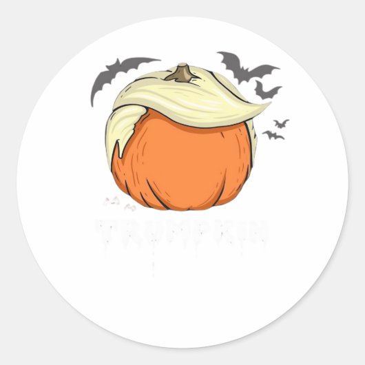トランプキン ハロウィン ドナルド ラウンドシール (正面)