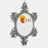 トランプキ食べンの民主党員クラシック – 風刺的ホール スノーフレークピューターオーナメント (左)