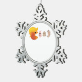 トランプキ食べンの民主党員クラシック – 風刺的ホール スノーフレークピューターオーナメント (右)