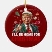 トランプギフトラップ | クリスマスに家に帰る セラミックオーナメント (裏面)