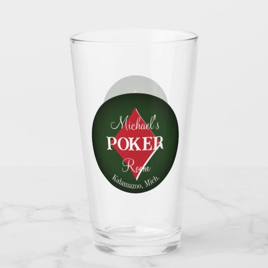 トランプクラシックトランプのポーカールームガラス – ダイヤモンド タンブラーグラス (裏面)