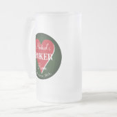 トランプクラシックトランプのポーカールームハート フロストグラスビールジョッキ (正面左)