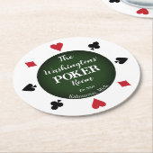 トランプクラシックトランプのポーカールームビールドリンク ラウンドペーパーコースター (アングル)