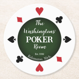 トランプクラシックトランプのポーカールームビールドリンク ラウンドペーパーコースター