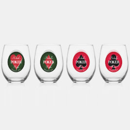 トランプクラシックトランプのポーカールーム ステムなしワイングラス