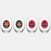 トランプクラシックトランプのポーカールーム ステムなしワイングラス (裏面)