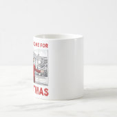 トランプクリスマスサンタ私はクリスマスに家に帰る コーヒーマグカップ (中央)