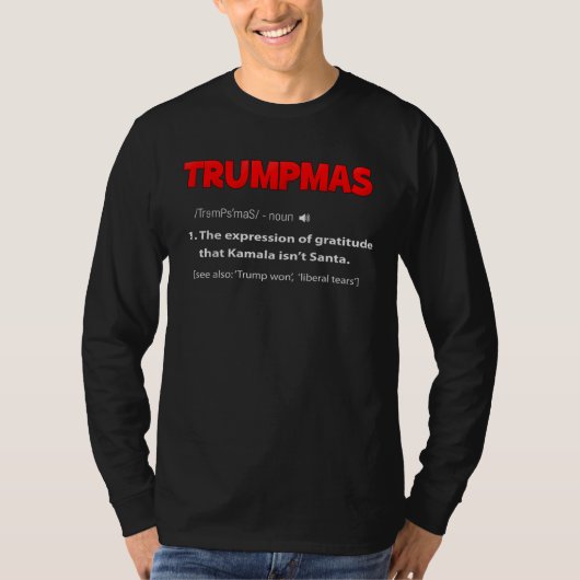 トランプクリスマストおもしろいルンプマデイトランプクリスマスウォン Tシャツ (正面)