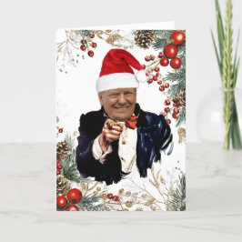 トランプクリスマスポインセティアス&ベリー カード