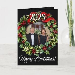 トランプクリスマス2021リース写真ホリディグリーティング シーズンカード