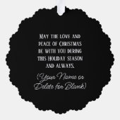 トランプクリスマス2024リース写真ホリディグリーティング オーナメントカード (裏面)