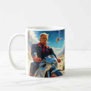 トランプクールオートバイエイリアン惑星宇宙船MAGA コーヒーマグカップ