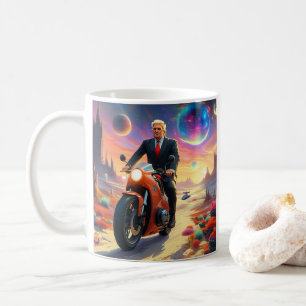 トランプクールオートバイエイリアン惑星宇宙船MAGA コーヒーマグカップ