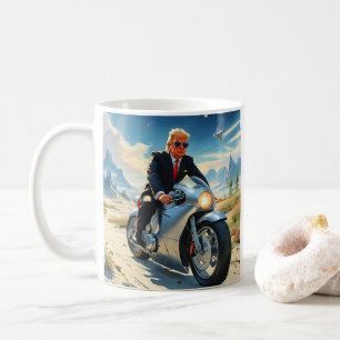 トランプクールオートバイエイリアン惑星宇宙船MAGA コーヒーマグカップ