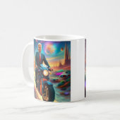 トランプクールライディングオートバイエイリアン惑星MAGA コーヒーマグカップ (正面左)