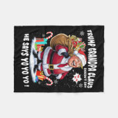 トランプグランドパクロースヨーヨーヨーヨーヨークリスマス フリースブランケット (正面(横))