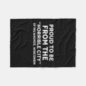 トランプグリールシティ引用文ミルウォーキー フリースブランケット (正面(横))