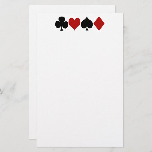 トランプゲームの文房具 便箋 (正面/裏面)