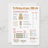 トランプゲームの規則-記録します 招待状 (正面)