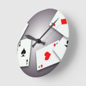 トランプゲームトランプのポーカーブラックジャック賭博ゴフィ ラウンド壁時計 (傾斜)