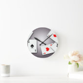 トランプゲームトランプのポーカーブラックジャック賭博ゴフィ ラウンド壁時計 (ホーム)