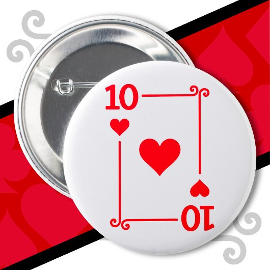 トランプコスチューム10カード10ハート 缶バッジ