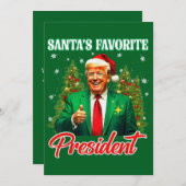 トランプサンタハットクリスマス | サンタお気に入りの大統領 シーズンカード (正面/裏面)