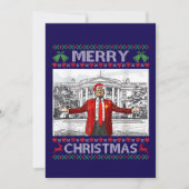 トランプサンタハットメリークリスマス醜いクリスマス シーズンカード (正面)