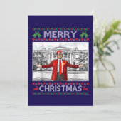 トランプサンタハットメリークリスマス醜いクリスマス シーズンカード (スタンド正面)