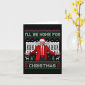 トランプサンタ私はクリスマスクリスマス醜いSのために家に カード (黄色い花)