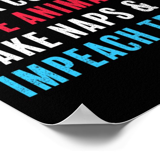 トランプシャツはトランプコーヒー動物を弾劾に抵抗 ポスター (角)