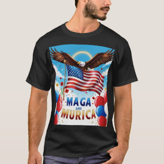 トランプシャツアメリカ国旗のチームMurica MAGA Tシャツ