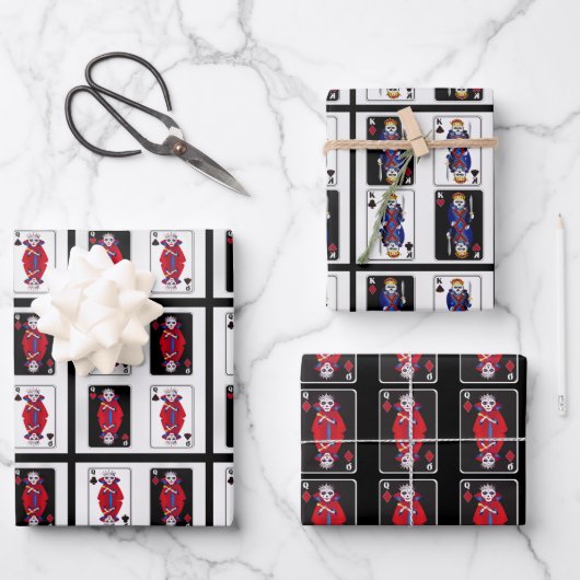 トランプスケルトン王と女王のスーツ ラッピングペーパーシート (正面)