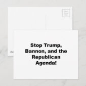 トランプストップ、バノン、共和党のアジェンダ ポストカード (正面/裏面)