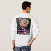トランプスローガン基本長袖Tシャツ Tシャツ (裏面フル)