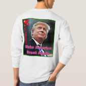 トランプスローガン基本長袖Tシャツ Tシャツ (裏面)