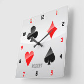 トランプスーツ スクエア壁時計 (傾斜)