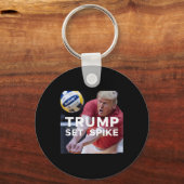 トランプセットスパイクおもしろいバレーボール選手 キーホルダー (正面)