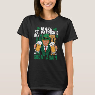 トランプセントパトリックズデイおもしろいビールデザイン Tシャツ