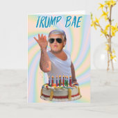 トランプソルトベイ誕生日おもしろい紙カード カード (黄色い花)