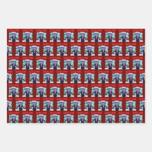 トランプダディスホームホワイトハウス共和党ギフト ラッピングペーパーシート (正面3)