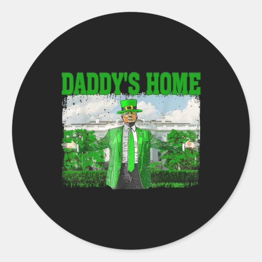 トランプダディズホームホワイトハウスおもしろいトランプセント ラウンドシール (正面)