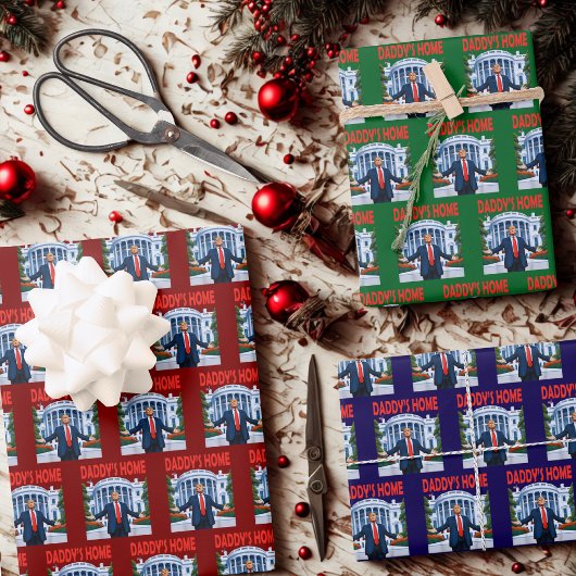 トランプダディズホームホワイトハウスギフトラップ ラッピングペーパーシート