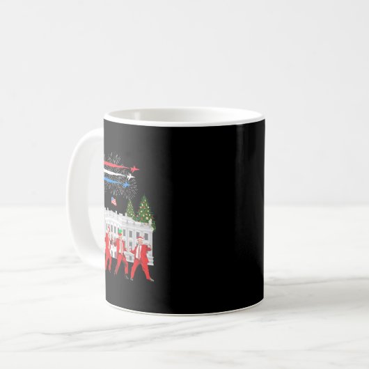 トランプダディズホームホワイトハウスダンスメイククリスマスグレア コーヒーマグカップ (正面左)