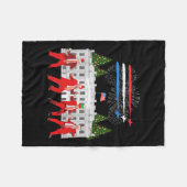 トランプダディズホームホワイトハウスダンスメイククリスマスグレア フリースブランケット (正面(横))