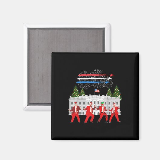 トランプダディズホームホワイトハウスダンスメイククリスマスグレア マグネット (正面/裏面)