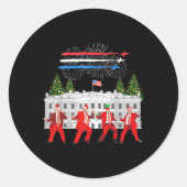 トランプダディズホームホワイトハウスダンスメイククリスマスグレア ラウンドシール (正面)